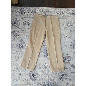 #42 Geoffrey Beene Tan Pants Mens 38x29 100% Cotton Casual Relaxed Trousers